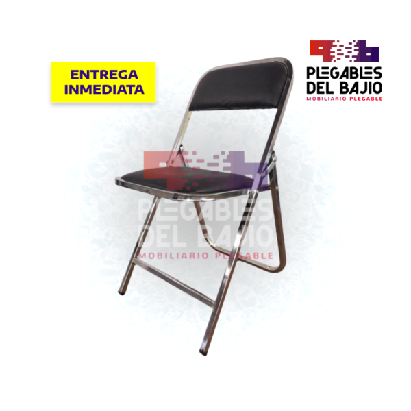 Silla plegable cromada acojinada