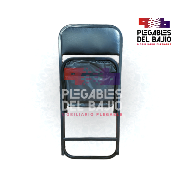 Silla plegable esmaltada acojinada negra - Image 3