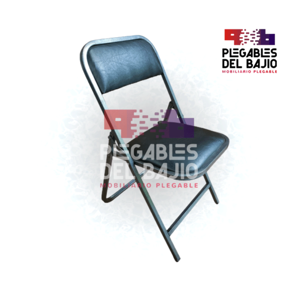Silla plegable acojinada esmaltada silver - Image 4