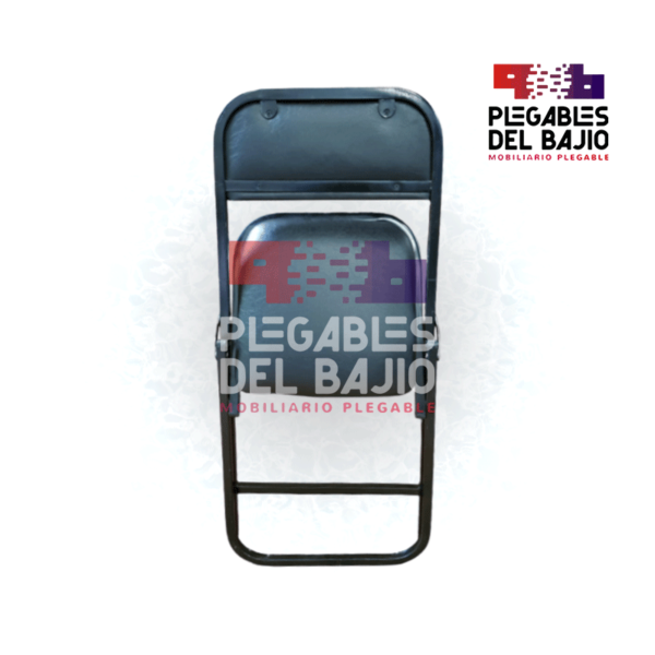 Silla plegable esmaltada acojinada negra reforzada - Image 4