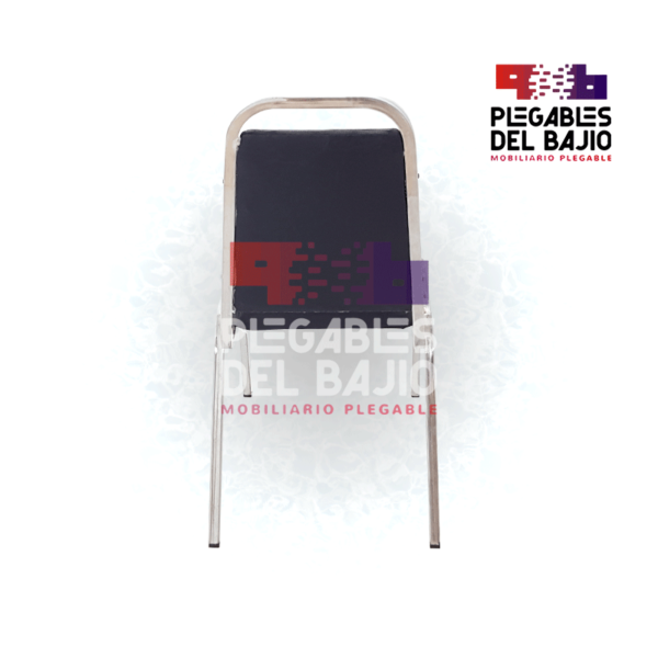 Silla apilable cromada acojinada - Image 2