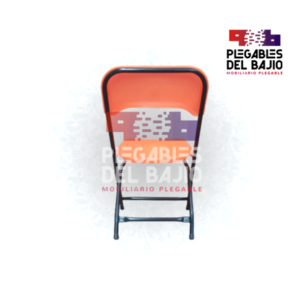 Silla plegable reforzada infantil con asiento y respaldo en plástico de color - Image 3